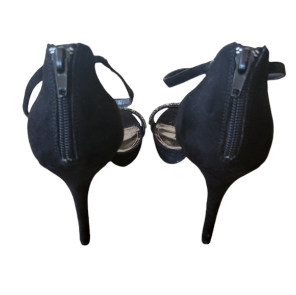 Nina Genuine Suede Jeweled High Heel Sandals Size 8 - Picture 6 of 7